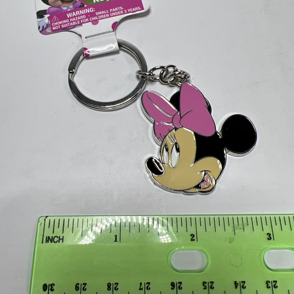HER Accessories - Disney Junior Metal Keychain - MINNIE MOUSE HEAD (Pink Bow)